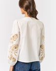 The Leticia Front Tie Embroidered Top