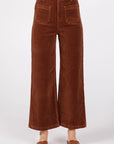 The Marlin Copper Patch Pocket Culotte Corduroy Pants by L.T.J.