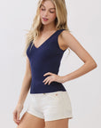 The Megan Navy Ribbed Sweater Tank