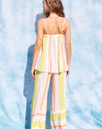 The Melody Striped Open Front Top + Pants Set - Sold Separately