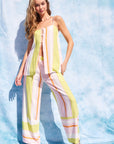 The Melody Striped Open Front Top + Pants Set - Sold Separately