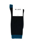 The Merino Wool Band Socks - Black + Blue