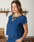 The Mia Chambray Top + Shorts Set - Sold Separately