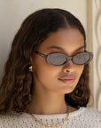 The Mimi Brown Acetate Oval Sunglasses