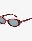 The Mimi Burgundy Acetate Oval Sunglasses