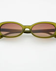 The Mimi Olive Acetate Oval Sunglasses