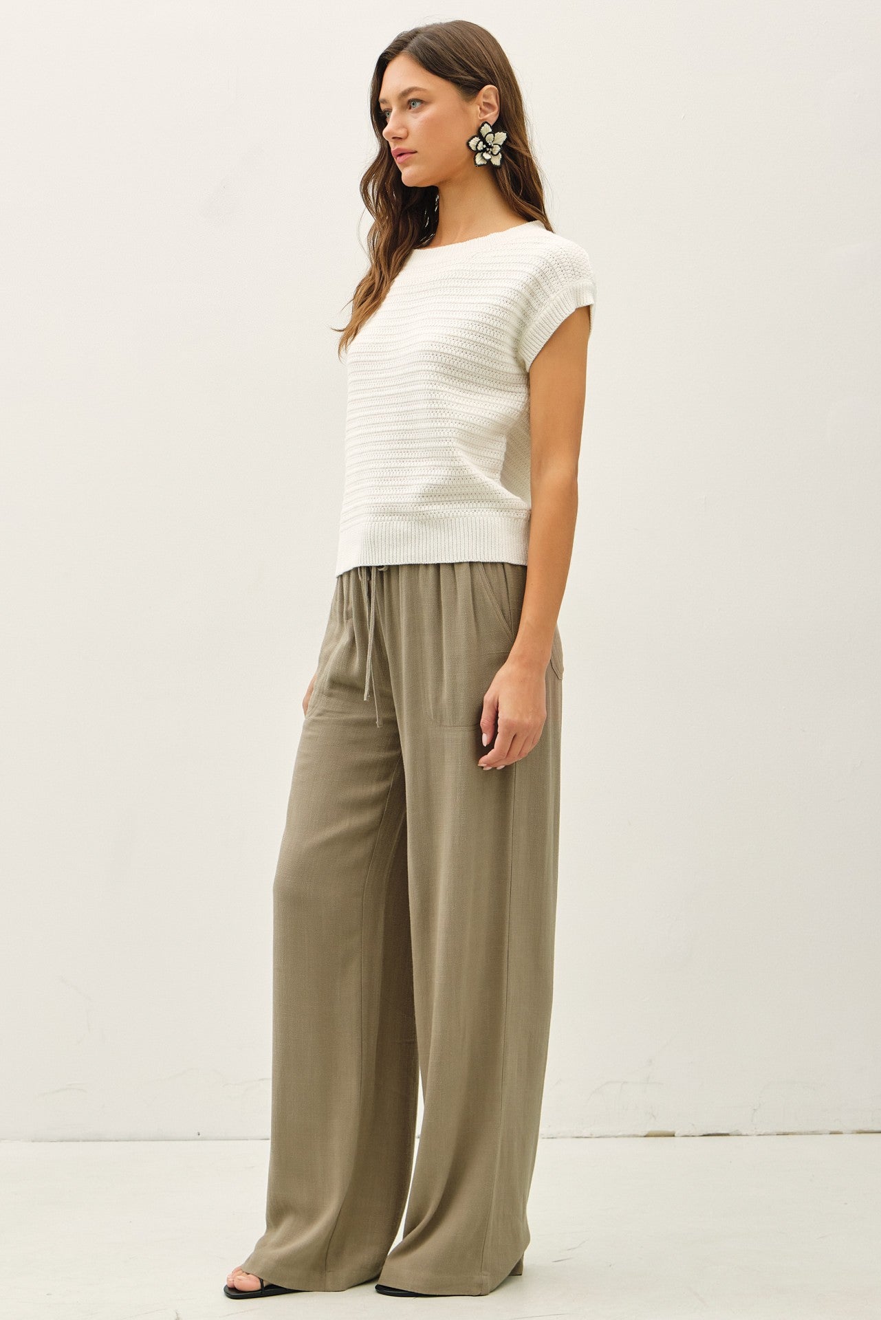 The Moira Off White Cap Sleeve Sweater