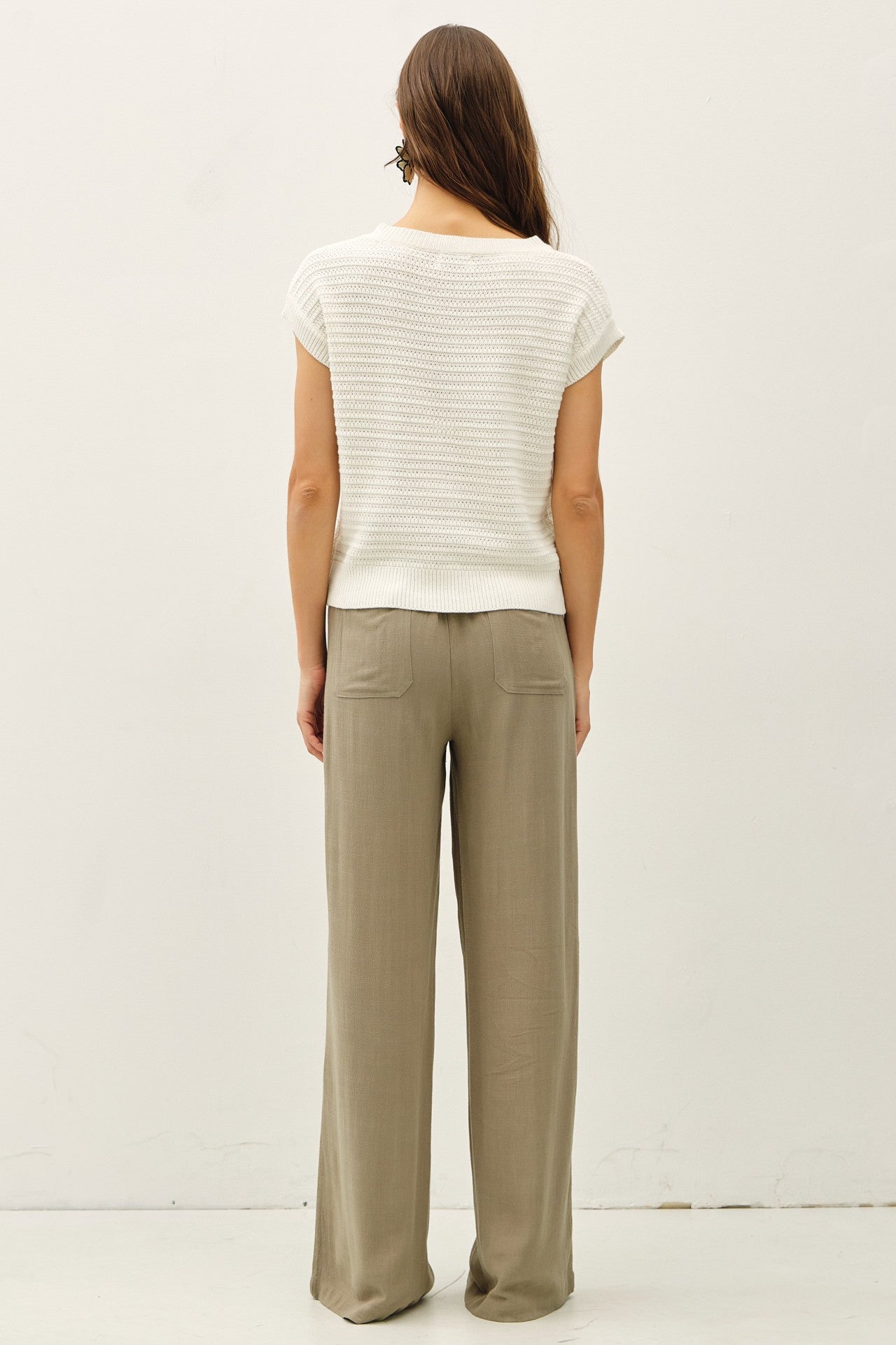 The Moira Off White Cap Sleeve Sweater