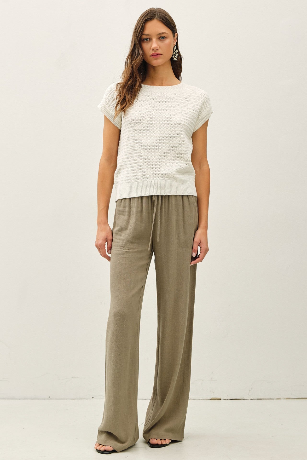The Moira Off White Cap Sleeve Sweater