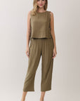 The Mona Olive Top + Pant Set - Sold Separately
