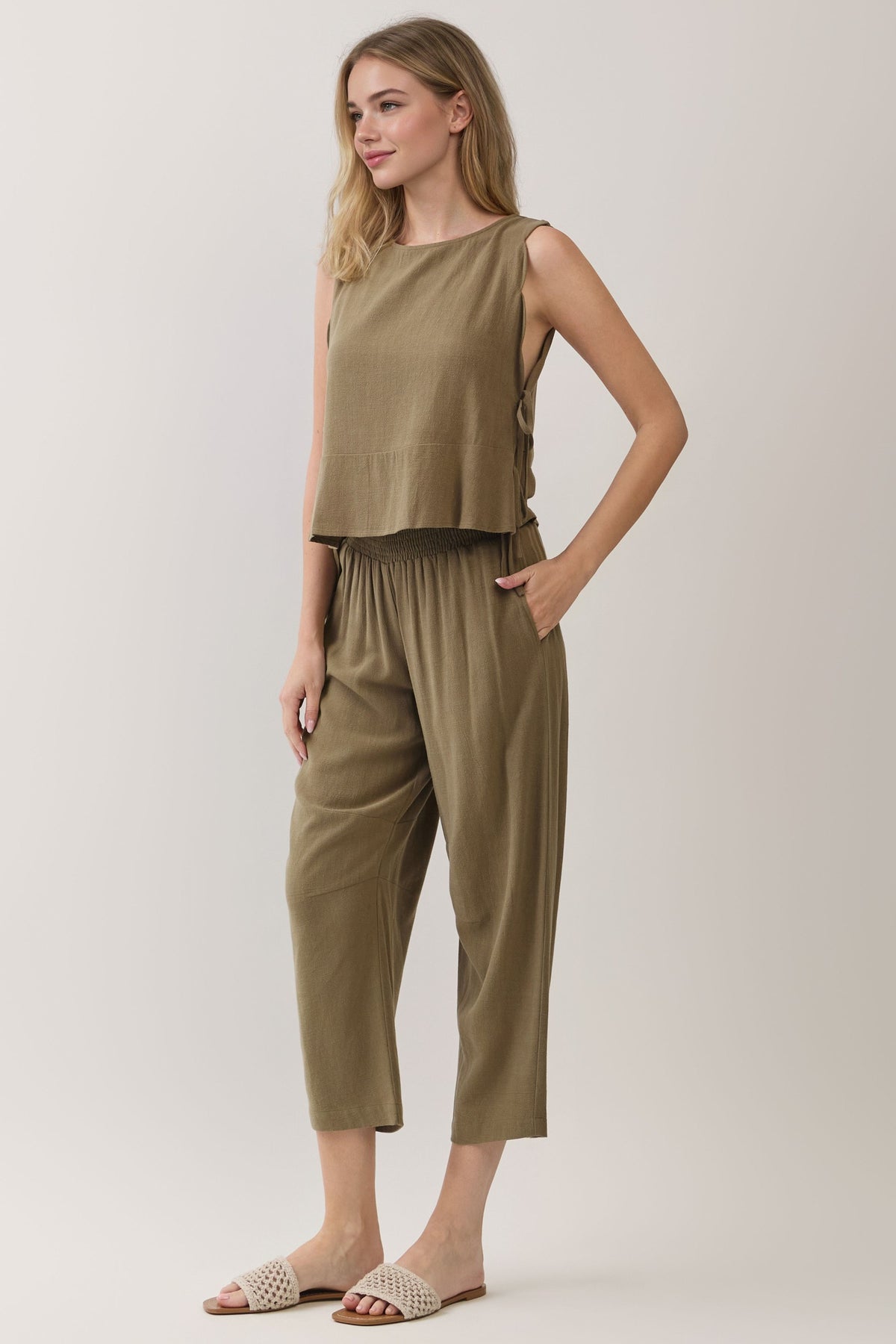 The Mona Olive Top + Pant Set - Sold Separately
