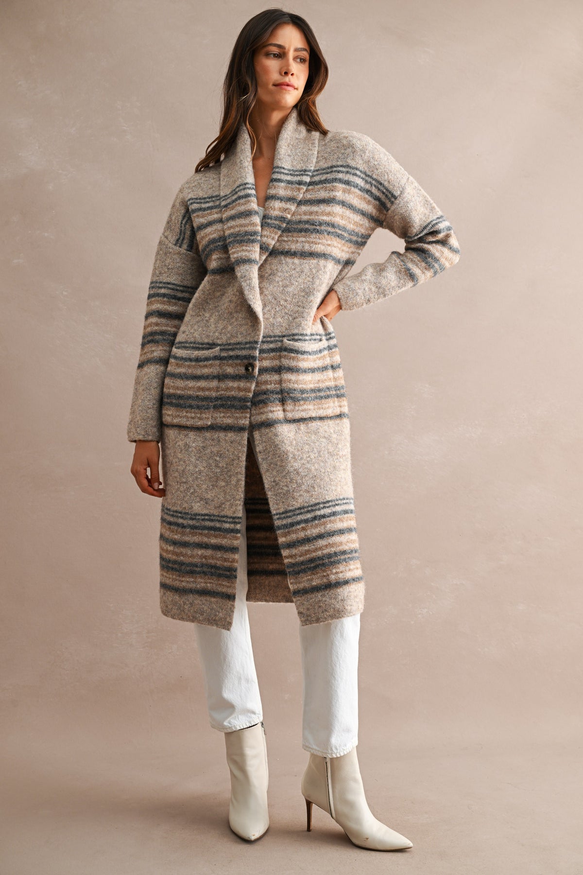The Nadine Striped Longline Cardigan