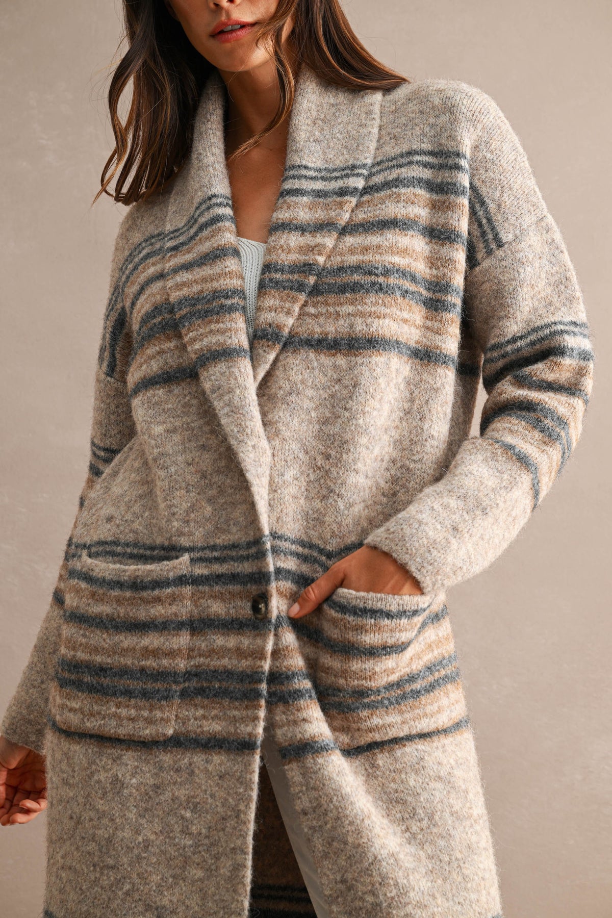 The Nadine Striped Longline Cardigan
