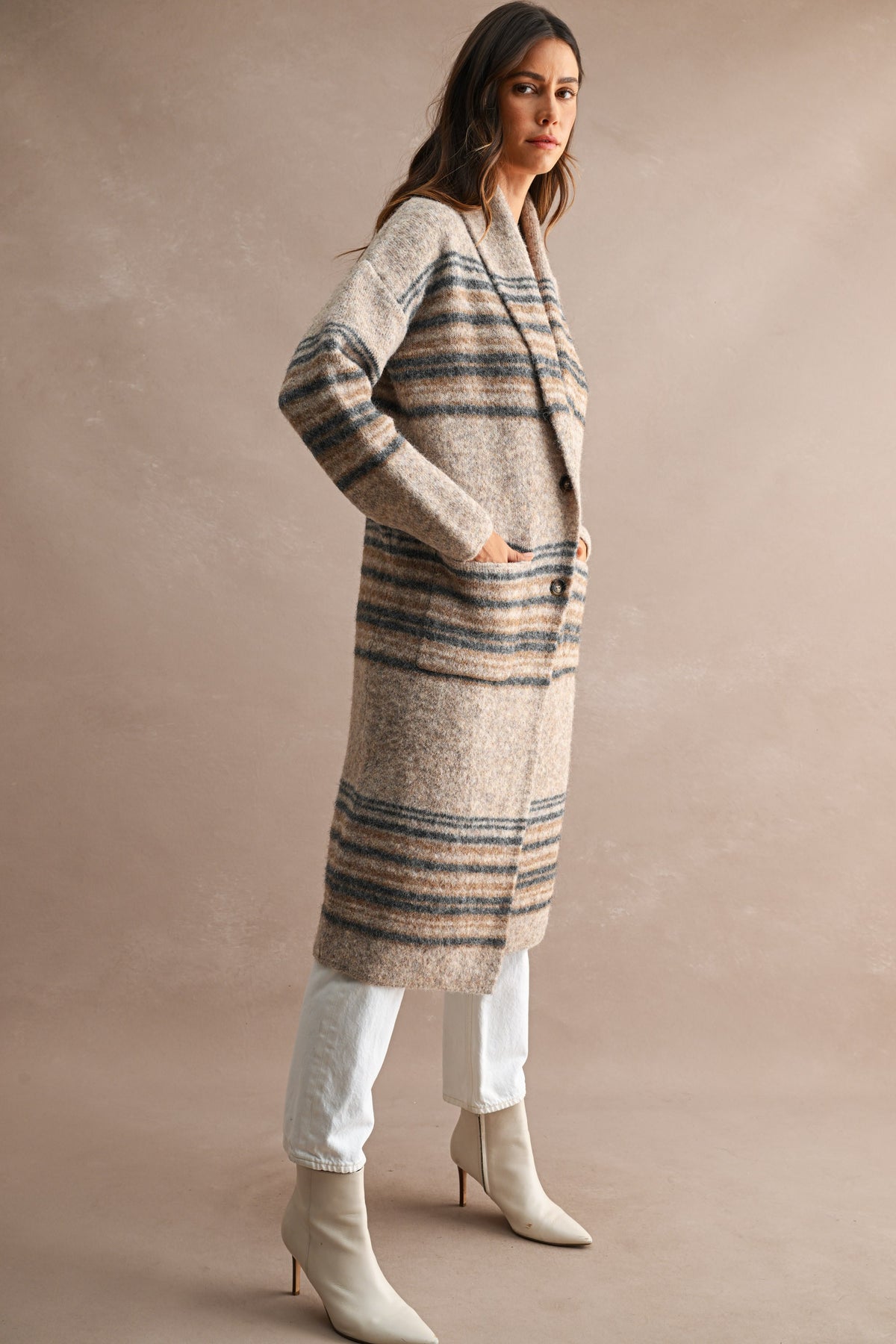 The Nadine Striped Longline Cardigan