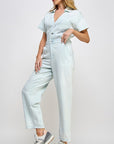 The Natalie Collared Denim Jumpsuit