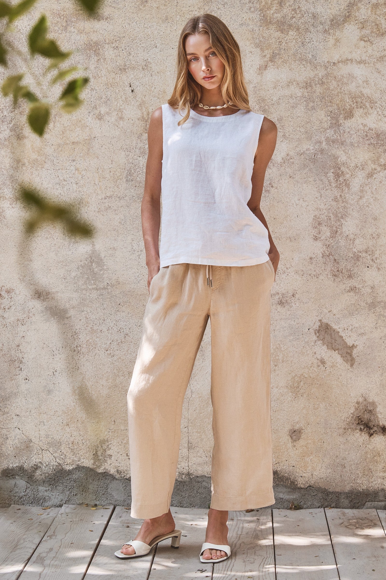 The Nell White Linen Top
