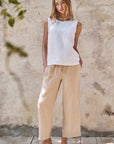 The Nell White Linen Top