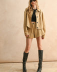 The Nellie Vegan Suede Jacket + Short Set - Sold Separately