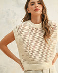 The Nevah Cream Crochet Knitted Top