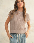 The Nevah Stone Crochet Knitted Top