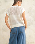 The Nevah White Crochet Knitted Top