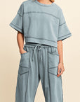 The Neve Distressed Top + Pant Set - Sold Separately