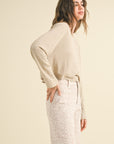 The Nicole Taupe Long Sleeve Top