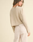 The Nicole Taupe Long Sleeve Top