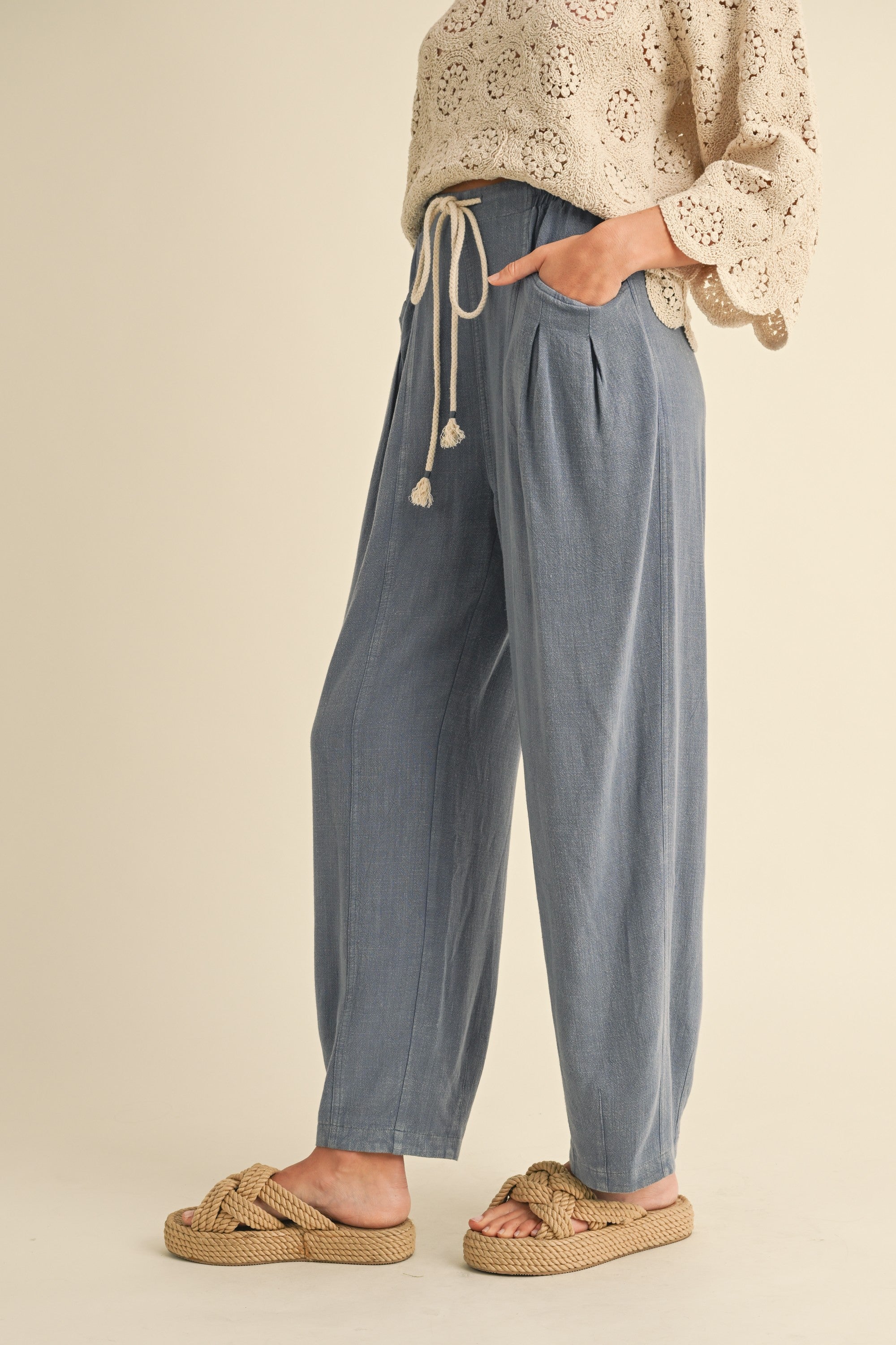The Noa Drawstring Barrel Pants