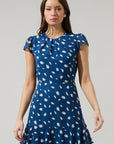 The Odora Dot Ruffle Mini Dress