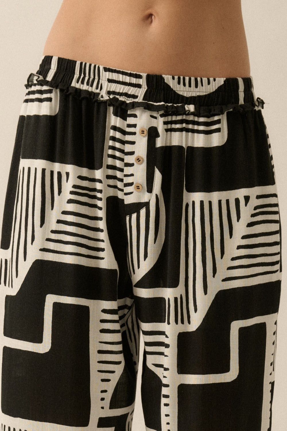 The Petra Black Abstract Top + Pants Set - Sold Separately