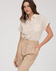 The Piper Khaki Stripe Linen Shirt