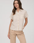 The Piper Khaki Stripe Linen Shirt