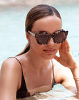 The Portofino Milky Tortoise Acetate Oversized Cat Eye Sunglasses