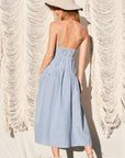 The Prya Blue Striped Maxi Dress