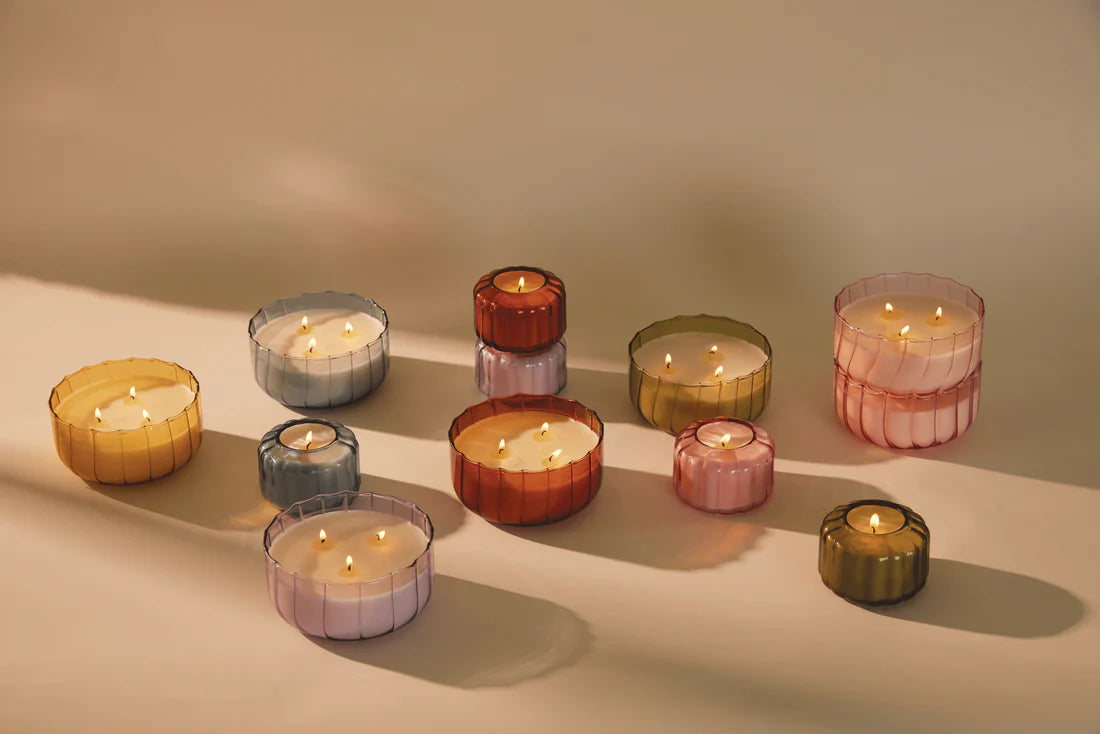 The Ripple Ribbed Glass Candle