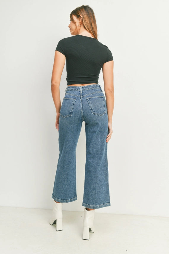 The Raley Patch Pocket Wide Leg Jeans