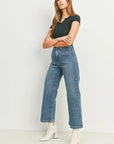 The Raley Patch Pocket Wide Leg Jeans