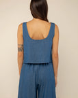The Ramona Denim Tie Top + Pants Set - Sold Separately