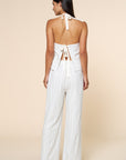 The Reba Striped Halter Top + Pant Set - Sold Separately