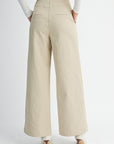 The Rebecca Light Taupe Buttoned Wide Leg Pants