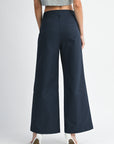 The Rebecca Navy Buttoned Wide Leg Pants