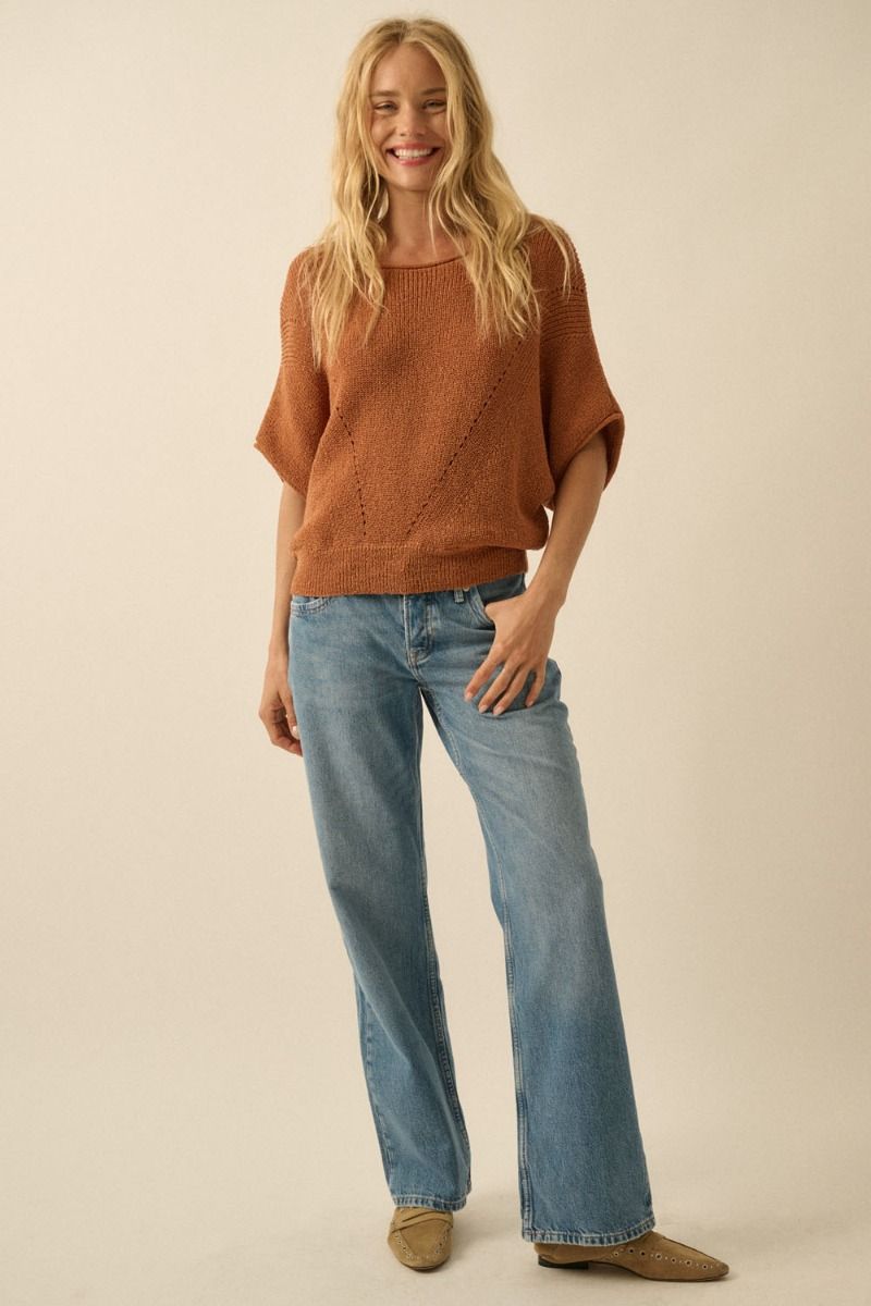 The Remy Pointelle Ribbed Knit Sweater