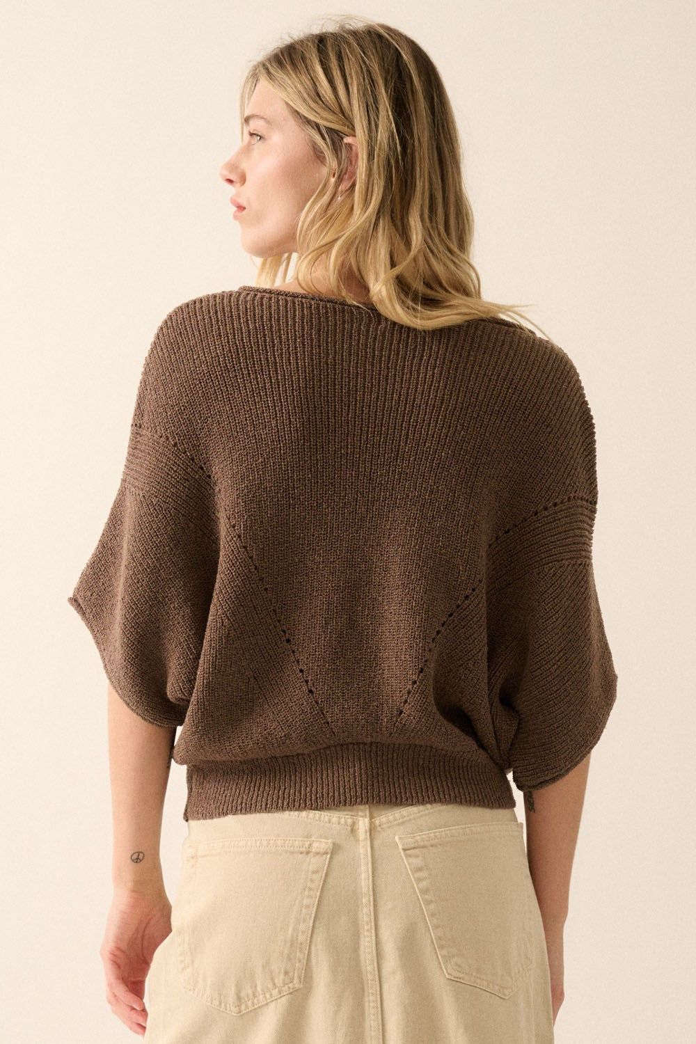 The Remy Pointelle Ribbed Knit Sweater