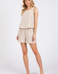 The Ren Ecru Cotton Gauze Top + Shorts Set - Sold Separately