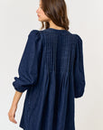 The Reverie Pleated Denim Romper