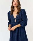 The Reverie Pleated Denim Romper