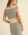 The Rita Striped Knit Top + Skirt Set - Sold Separately