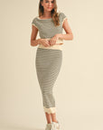 The Rita Striped Knit Top + Skirt Set - Sold Separately