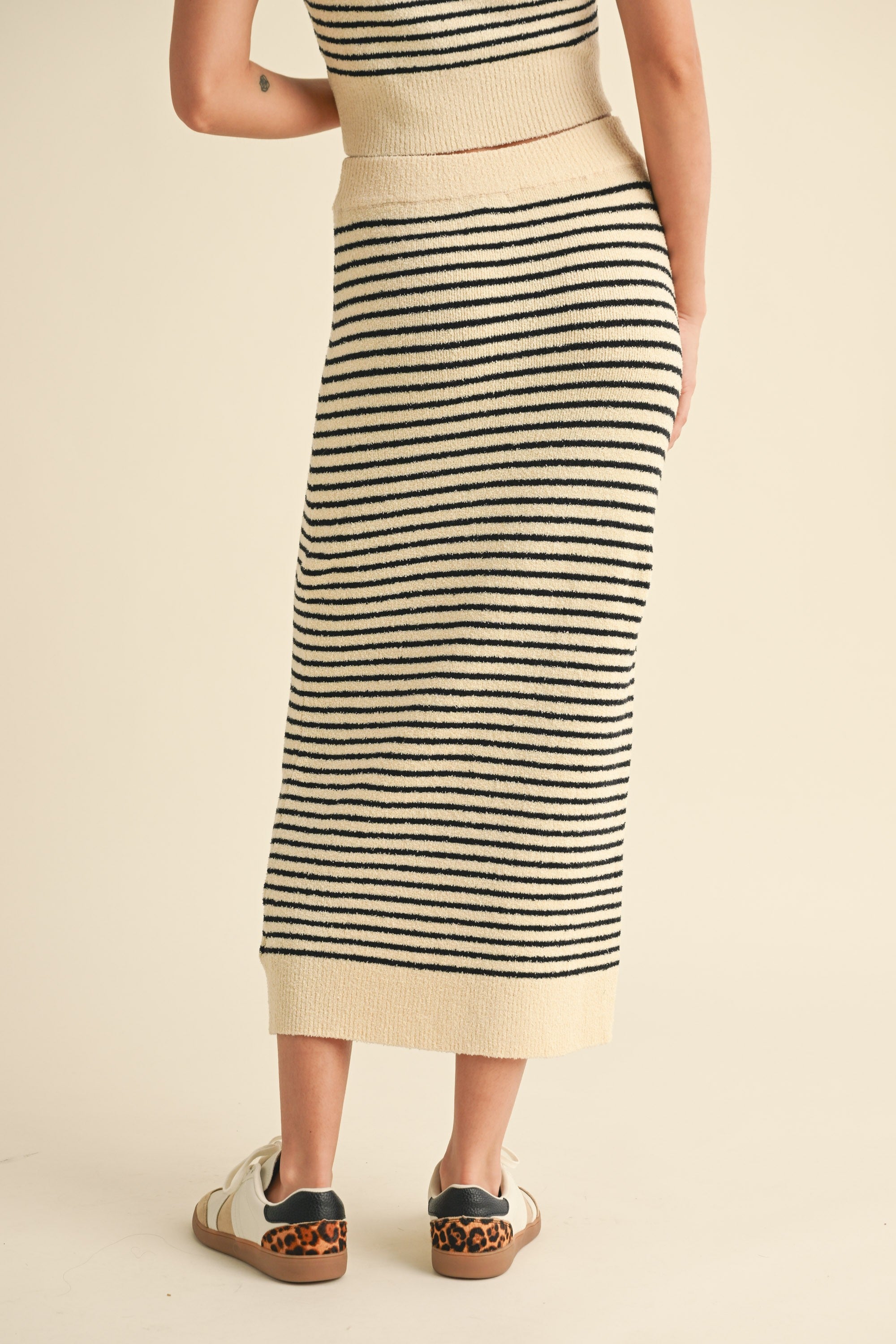 The Rita Striped Knit Top + Skirt Set - Sold Separately